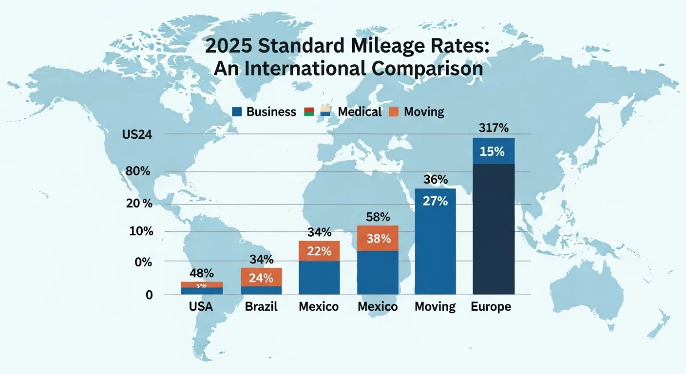 IRS standard mileage rate 2025: International comparison
