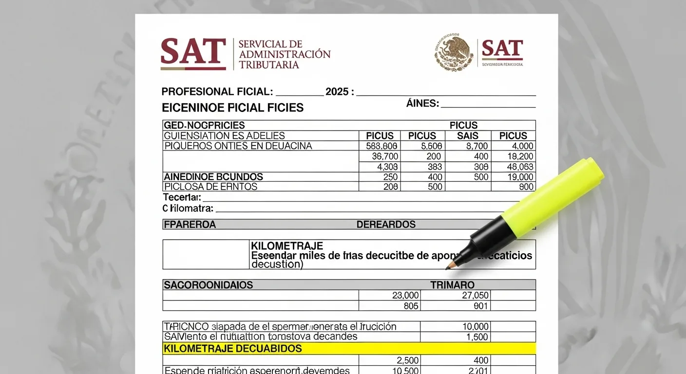 Quilometragem dedutível no México 2025: Guia SAT